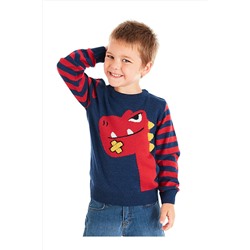Denokids Muzip Dinozor Lacivert Erkek Çocuk Triko Kazak CFF-20S1-005