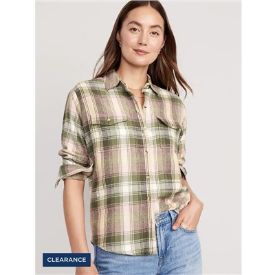 Loose Flannel Boyfriend Shirt