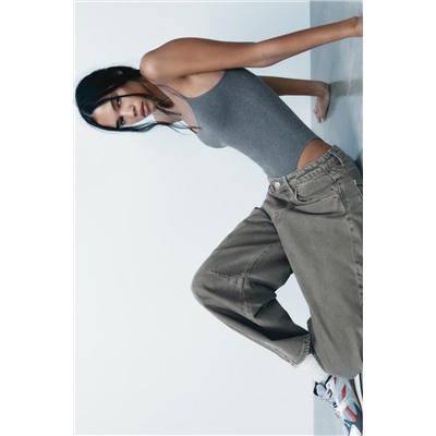 TRF MID-RISE BAGGY BALLOON JEANS