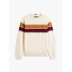 Block-Stripe Crewneck Sweater