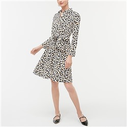 Leopard tie-waist shirtdress in cotton poplin Item AK928