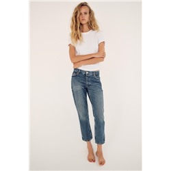 TRF STRAIGHT LOW-RISE CROPPED JEANS