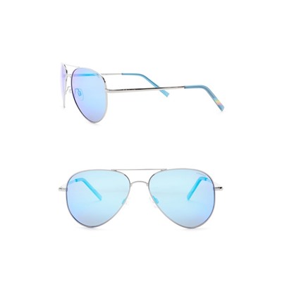 POLAROID EYEWEAR Women's Aviator Polarized Metal Frame Sunglasses