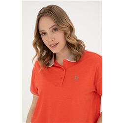 Kadın Nar Çiçeği Polo Yaka Tişört