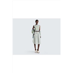 United Colors of Benetton Kadın Yüz Baskılı Meyve Desenli Koton Crop Kazak 123P1094E105E-902