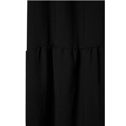 Siyah Shift/Düz Kesim Dik Yaka Midi Dokuma Elbise TBBSS22EL1593