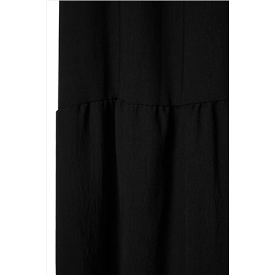 Siyah Shift/Düz Kesim Dik Yaka Midi Dokuma Elbise TBBSS22EL1593