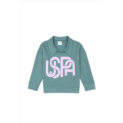Kız Çocuk Mint Polo Yaka Sweatshirt