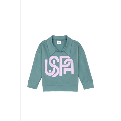 Kız Çocuk Mint Polo Yaka Sweatshirt
