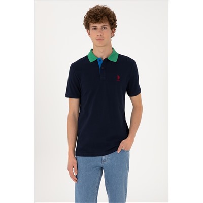 Erkek Regular Fit Polo Yaka Lacivert Tişört