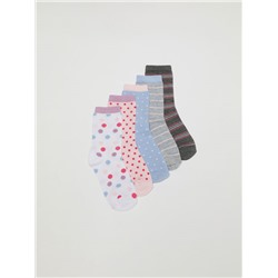 PACK OF 5 PAIRS OF PRINTED LONG SOCKS