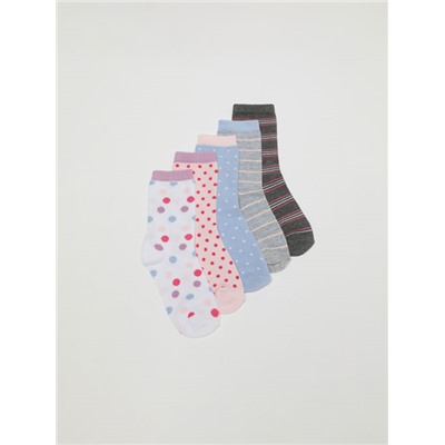 PACK OF 5 PAIRS OF PRINTED LONG SOCKS