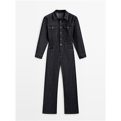 Mono denim recto rinse wash pespuntes