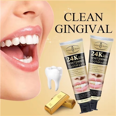 [AICHUN BEAUTY] Зубная паста отбеливающая БИОЗОЛОТО 24K Pure Gold Whitening Toothpaste, 100 мл