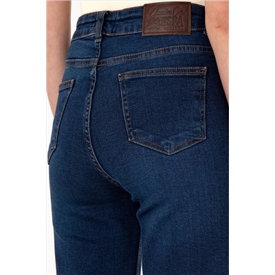 Kadın Koyu Mavi Slim Flare Fit Jean Pantolon