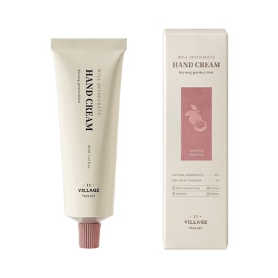 VILLAGE 11 FACTORY WILL INVIGORATE HAND CREAM Восстанавливающий крем для рук с маслом из кожуры грейпфрута 50мл