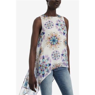 Blusa asimétrica print galáctico