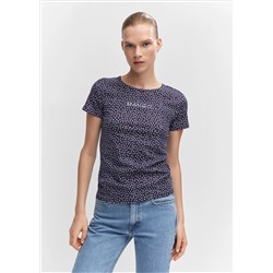 Camiseta estampada logo bordado