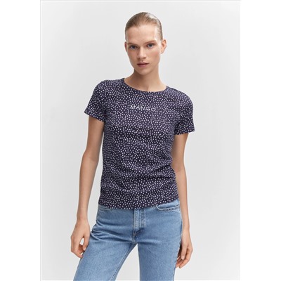 Camiseta estampada logo bordado