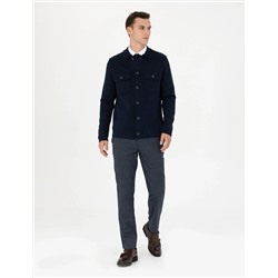 Lacivert Ekstra Slim Fit Çizgili Kumaş Pantolon