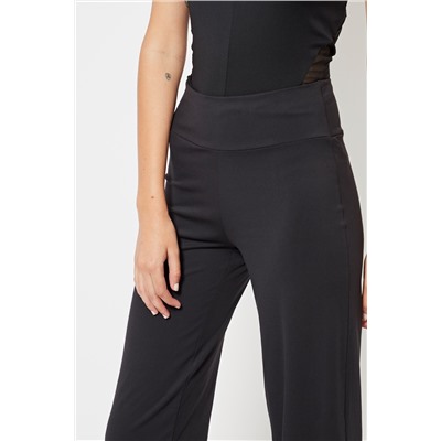 Pantalón regular fit cintura alta - Negro