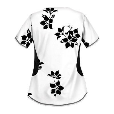 UA Spacious Bouquet White Print Scrub Top