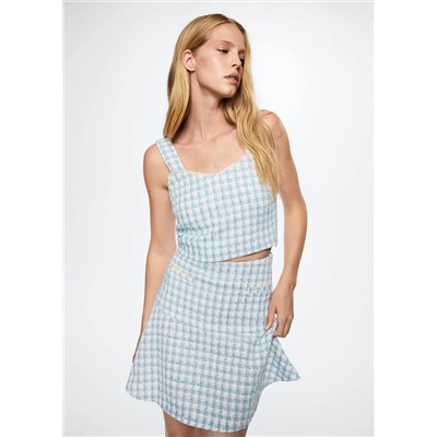 Falda tweed cuadros -  Mujer | MANGO OUTLET Melilla