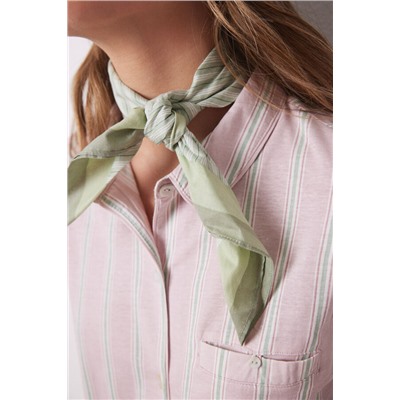 Pañuelo para cuello rayas verde