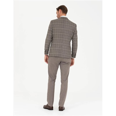 Açık Kahverengi Slim Fit Takım Elbise