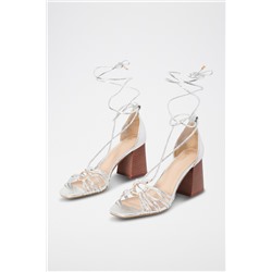 Sandalias de tacón Plateado