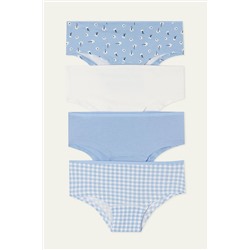 Baumwollpantys mit Musterprint im 4er-Pack