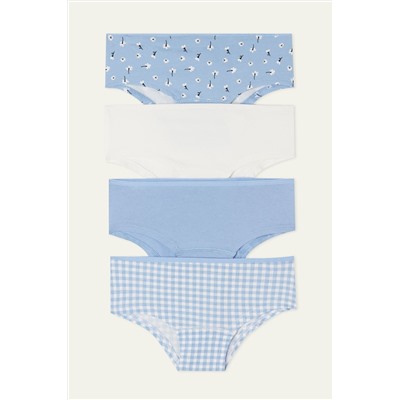 Baumwollpantys mit Musterprint im 4er-Pack