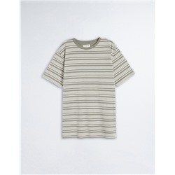 Striped T-shirt, Men, Dark Green