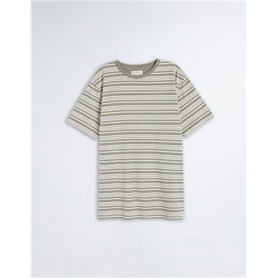 Striped T-shirt, Men, Dark Green