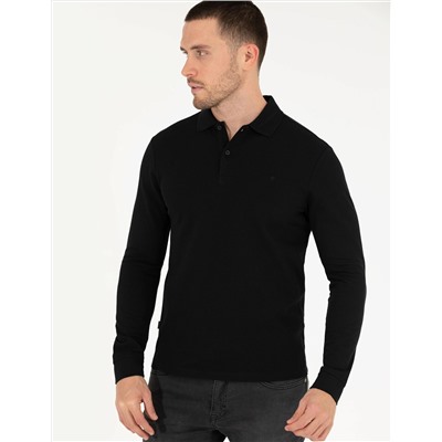 Siyah Slim Fit Basic Sweatshirt