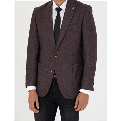 Bordo Ekstra Slim Fit Ceket