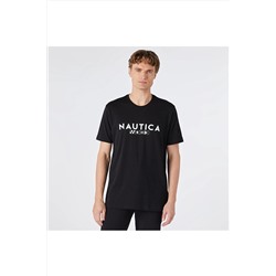 Nautica Erkek Siyah Kısa Kollu Standart Fıt T-shırt VE37306T