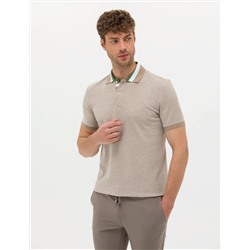 Beyaz Slim Fit Dokulu Polo Yaka Tişört