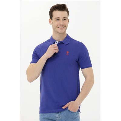 Erkek Mavi Basic Polo Yaka Tişört