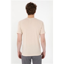 Erkek Regular Fit Bisiklet Yaka Taş Basic Tişört