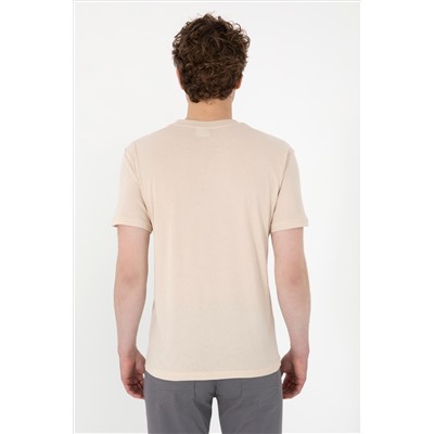 Erkek Regular Fit Bisiklet Yaka Taş Basic Tişört