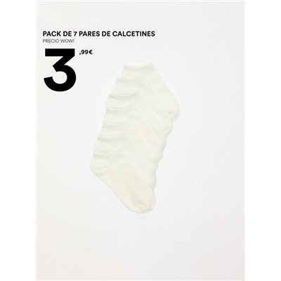 PACK OF 7 PAIRS OF BASIC ANKLE SOCKS