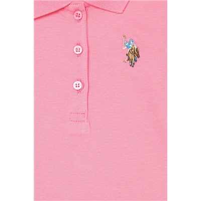 Çocuk Pembe Polo Yaka Basic Sweatshirt