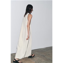 ZW COLLECTION LINEN BLEND TRIM DRESS