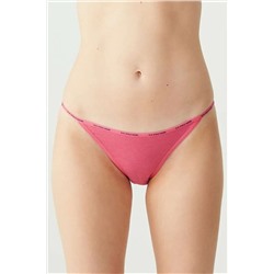 U.S. Polo Assn.Fuşya Lacivert Siyah Beyaz Ten Ince Kenar 5'li Kadın Slip