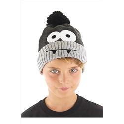 Denokids Canavar Koyu Gri Erkek Çocuk Triko Bere CFF-22S1-051