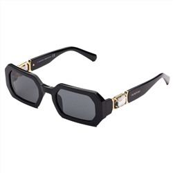SWAROVSKI Women's Black Rectangular Sunglasses