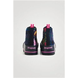 Zapatilla alta plataforma cuadros