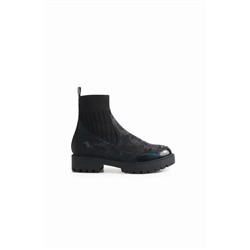 Botines biker calcetín
