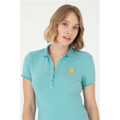 Kadın Mint Polo Yaka Mini Boy Örme Elbise